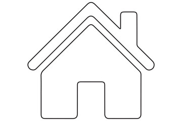 Continuous one line House concept outline isolated on white background illustration
