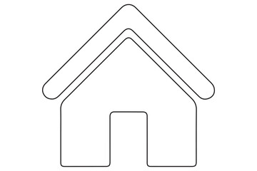 Continuous one line House concept outline isolated on white background illustration
