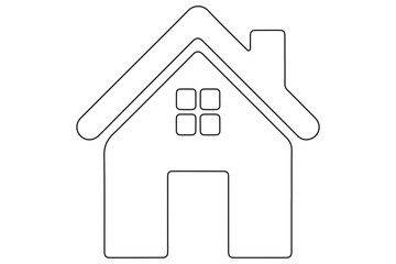 Continuous one line House concept outline isolated on white background illustration
