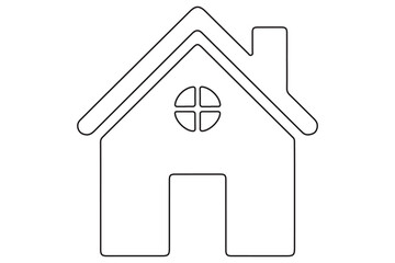 Continuous one line House concept outline isolated on white background illustration

