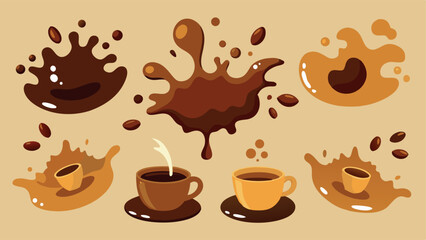 coffee splash shape vector illustration background
