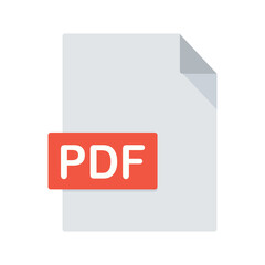 PDF file icon on white background.