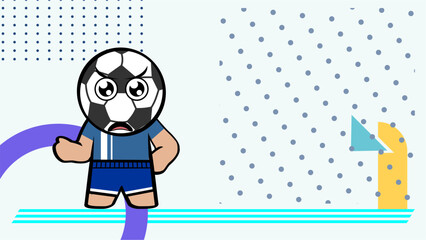 chibi character soccer futbol cartoon background in vector art