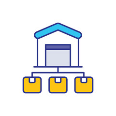 Distribution Center Icon vector stock illustration