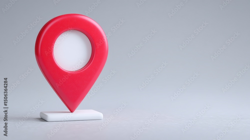 Fototapete 3D Red Location Pin Marker  Navigation App Icon  Map Pointer  GPS Symbol