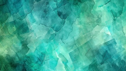Obraz premium Abstract teal and green watercolor shapes