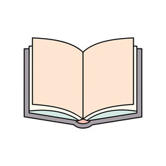 Simple vector illustration of a open book with blank pages on white background