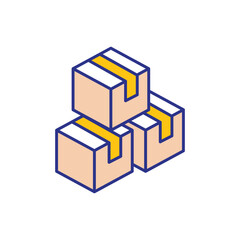 Shipping Box Icon vector stock illustration