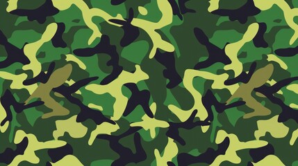 Fototapeta premium Abstract camouflage pattern, greens, yellows, and blacks