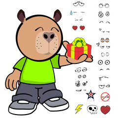 capybara kid expressions pack collection in vector art