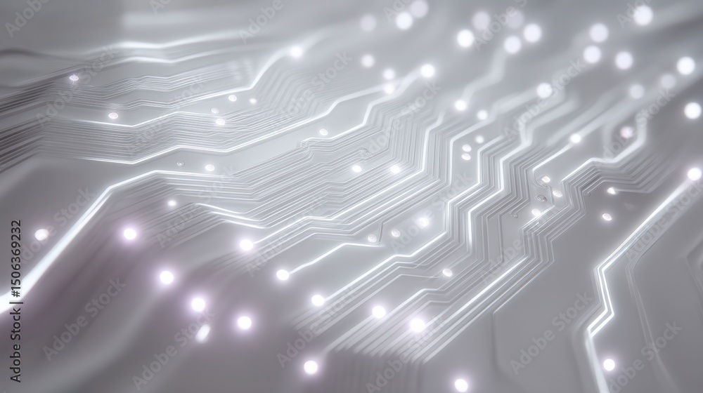 Poster abstract circuit board technology background high resolution 3d render grey white lin