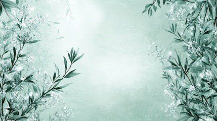 Plant leaves on a light background