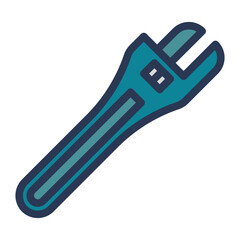 Wrench Icon In color Outline Style