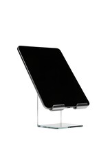 Tablet stand display mockup isolated on white background