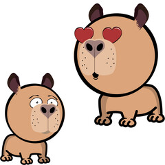 little capybara character cartoon expressions pack collection in vector art