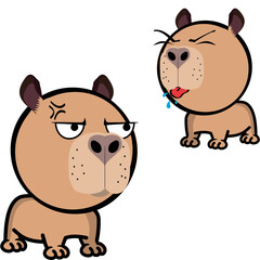 little capybara character cartoon expressions pack collection in vector art