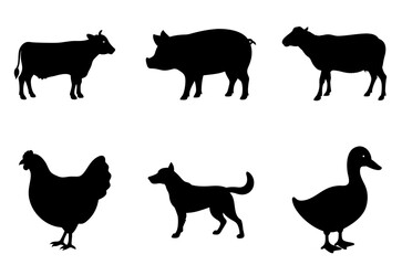 farm animals collection vector