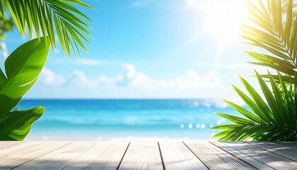 【風景素材】海が見えるテーブルのイラスト