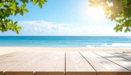 【風景素材】海が見えるテーブルのイラスト