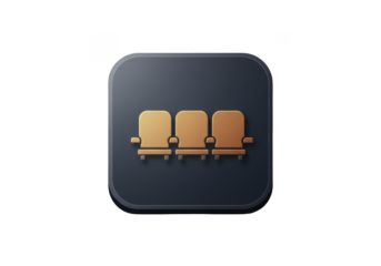 Cinema Seats Illustration Golden Tone Movie Theatre Chairs Design