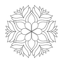 Celestial Abstract Flow Mandala Coloring Book Page