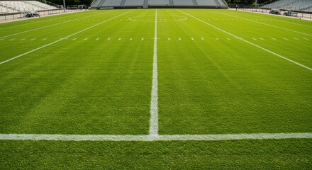 Obraz premium Football Field with Grass and White Lines