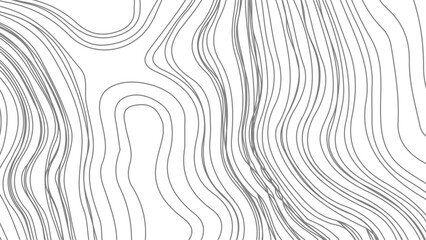 Abstract black and white topographic contours lines of mountains. vector illustration. Topography map art curve drawing. 
