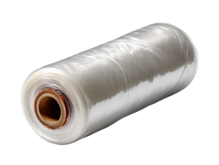 Roll of Clear Wrap: A tightly wound roll of transparent plastic wrap, exhibiting intricate textures, offers a glimpse into the world of packaging and storage solutions. 