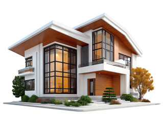 Modern Architectural Dream: A stunning, contemporary house with sleek lines and expansive glass windows, seamlessly blending indoor and outdoor living, epitomizing luxury and modern design.
