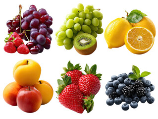 Assorted fruit collection on display, a vibrant mix of nature's bounty showcasing a variety of fresh and colorful fruits