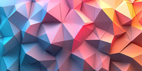 Fototapeta premium Abstract colorful low poly background with vibrant geometric shapes.