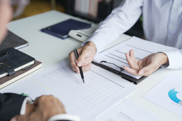 Fototapeta premium Business People Meeting Design Ideas professional investor working new start up project. Concept. business planning in office