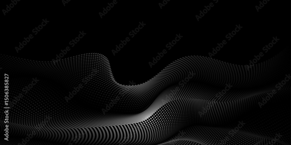 Poster vector abstract motion, smooth, soft wave line pattern and dot particle. curve and fluid shape on bl