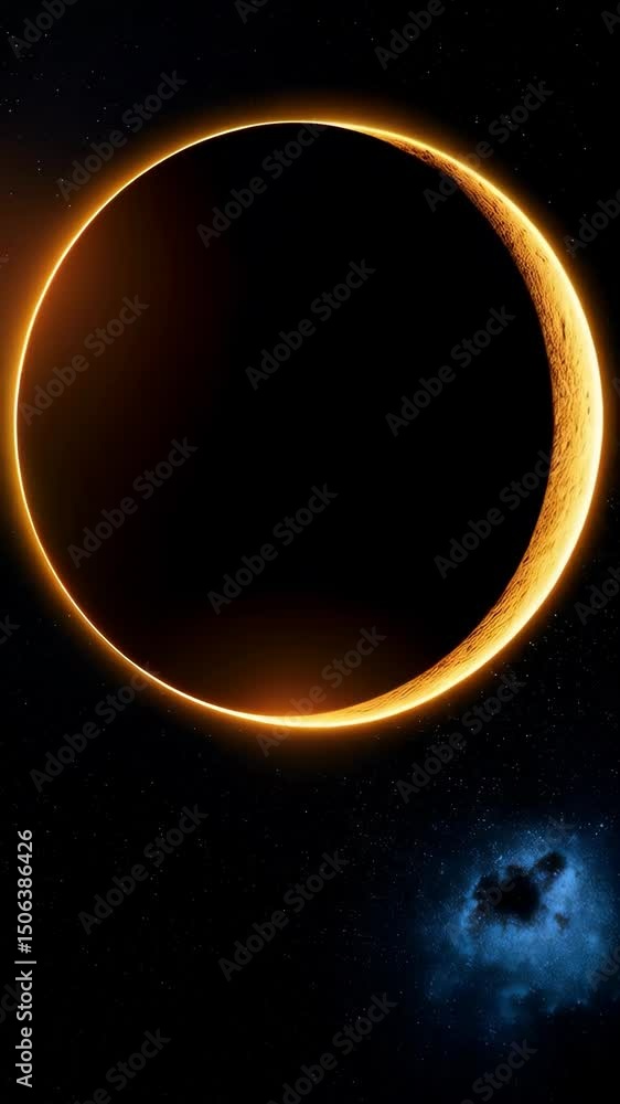 Canvas Prints dramatic image of an intensely bright, spherical celestial body with a glowing atmosphere in deep sp