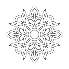 Hypnotic Bohemian Universe Mandala in Black and White Coloring Book Page