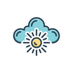 Color illustration icon for weather