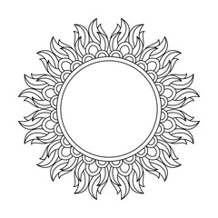 Delicate Cosmic Petals Mandala Coloring Book Page