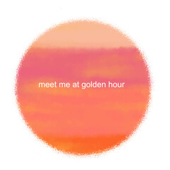 Sunset Pink Watercolor Circle Background with Orange Tint for Romantic and Dreamy Design
