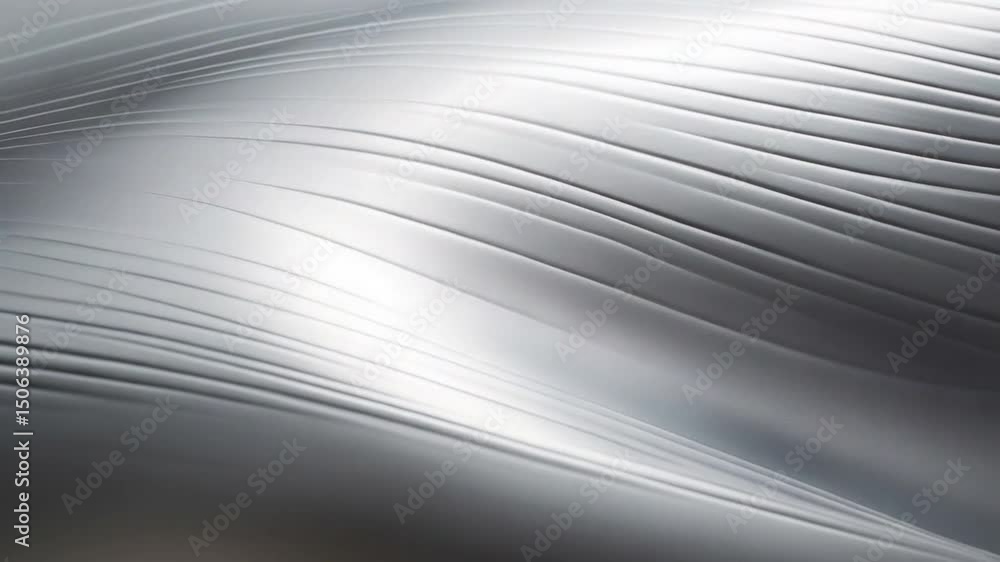 Poster abstract silver flow: a mesmerizing abstract composition of undulating, fluid silver lines and curve