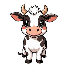 Smiling Cow Vector – Fun and Friendly Farm Animal Drawing