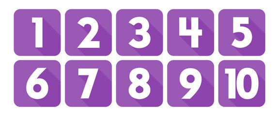 Vector Numbers from 1 to 10. Collection of number icons. Vector illustration