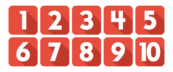 Vector Numbers from 1 to 10. Collection of number icons. Vector illustration