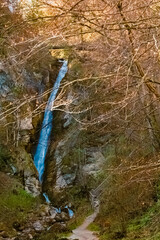 Obraz premium Alpine spring view at the famous Gainfeld waterfall, Bischofshofen, St. Johann im Pongau, Salzachpongau, Salzburg, Austria