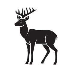Obraz premium Deer silhouette vector illustration simple design