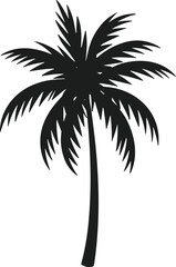 Palm Tree Silhouette Vector – Minimal Tropical Graphic for Summer Designs