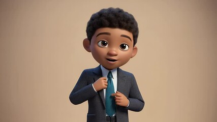 Animated Young Professional: Confidence and Style - Powered by Adobe