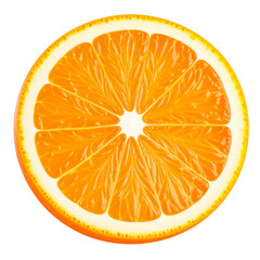 Fresh juicy orange fruit slice isolated on white