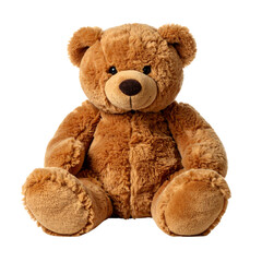Obraz premium Soft brown fluffy teddy bear toy isolated on white
