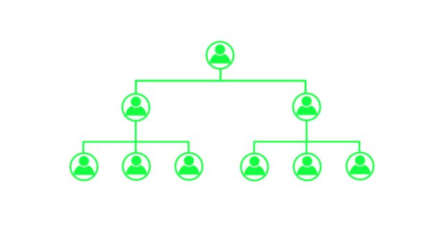 Dynamic Organizational Chart tiered leadership levels, Level Organization Star Diagram Structure with dashed line Animation stratification networking icons and organizational.