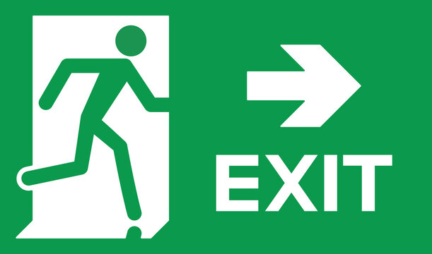 emergency exit sign icon symbol vector illustration
